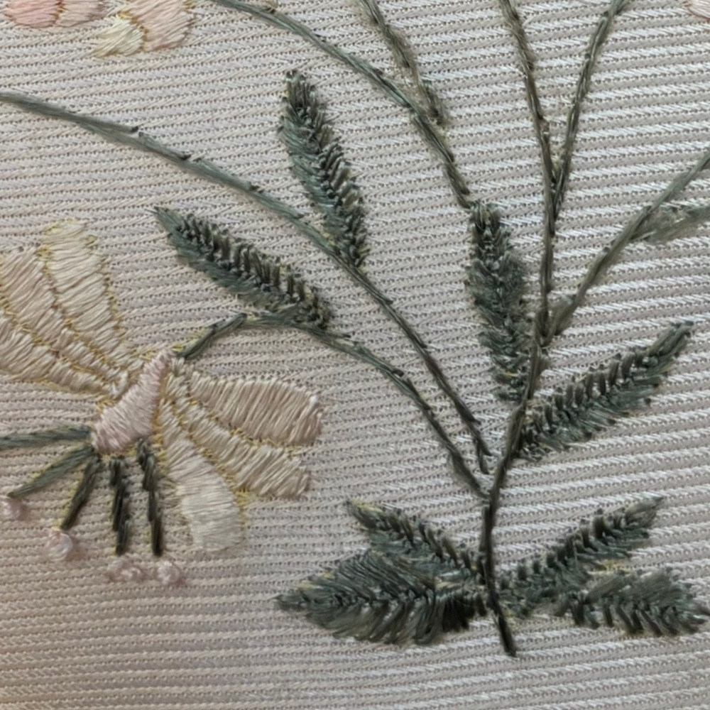 Floral Hand Stitching in Wooden Frame - Picture 4 of 7